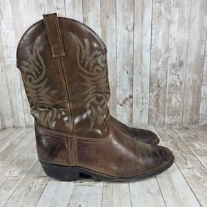 Laredo Mens Leather Cowboy Boots Brown Western Style Size 11 EW